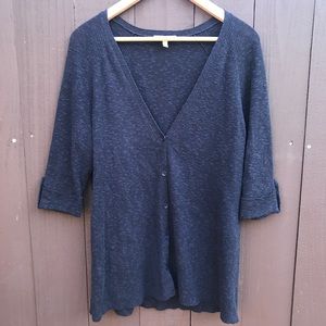Eileen Fisher | Navy 3/4 sleeve | Cardigan | L